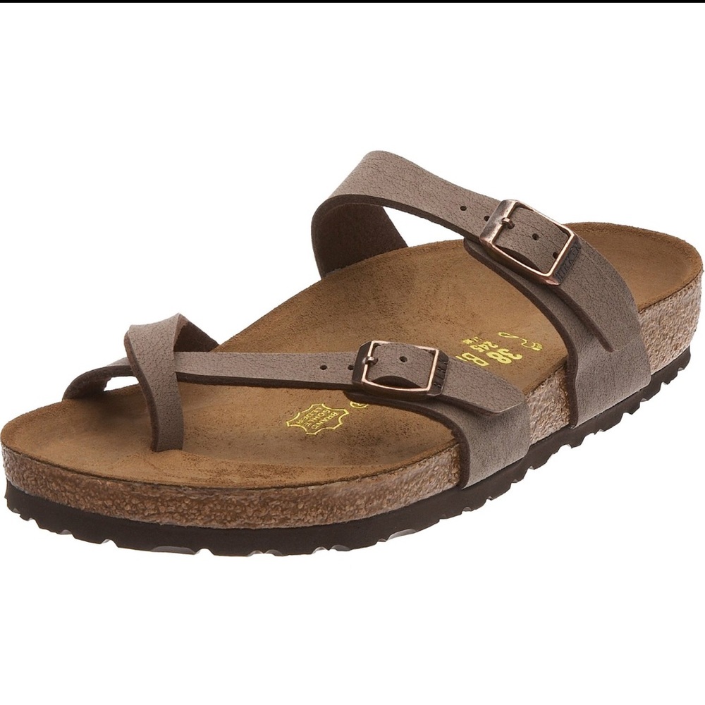 Mocha BIRKENSTOCK MAYARI SANDALS Worn